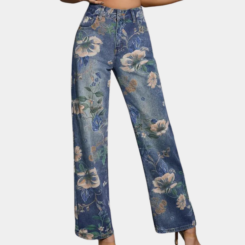 Emilia - Geblümte Damenjeans im trendigen Look