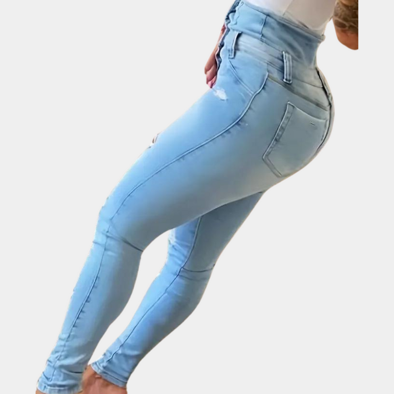 Elizabete - Zerrissene High-Waist-Jeans für Damen