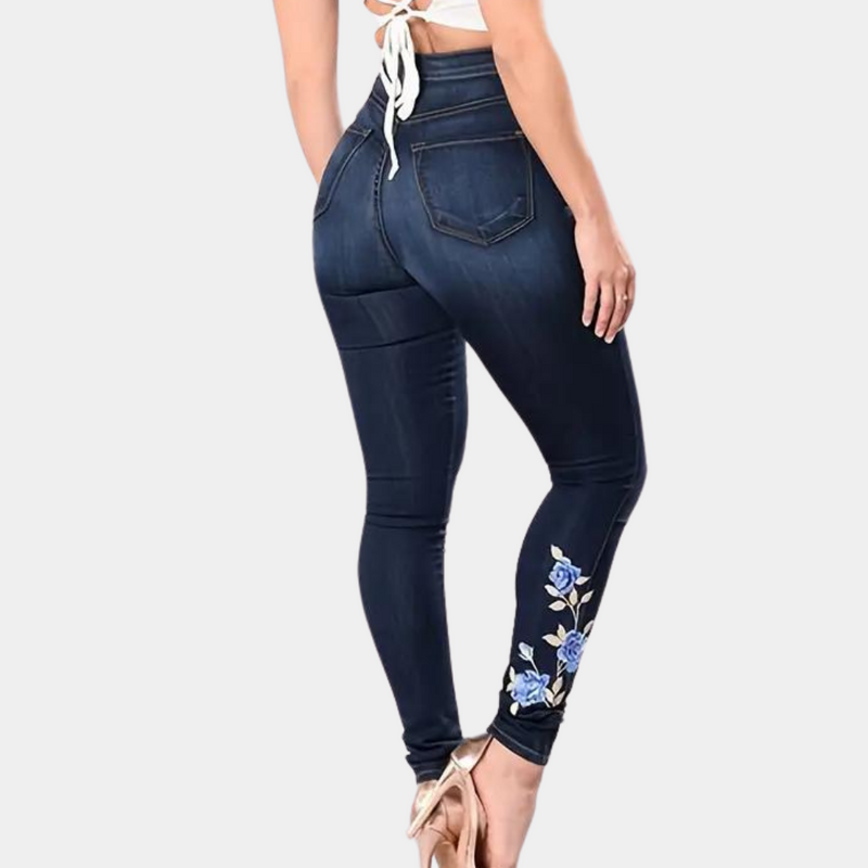 Ingrida – Bestickte Skinny-Jeans für Damen