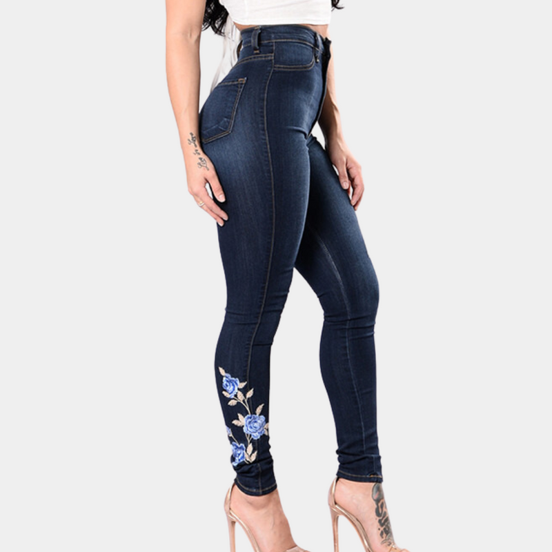 Ingrida – Bestickte Skinny-Jeans für Damen
