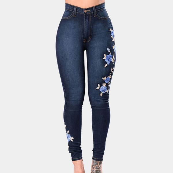 Ingrida – Bestickte Skinny-Jeans für Damen