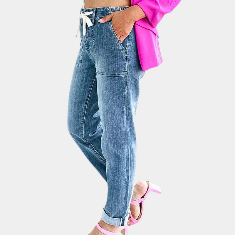 Karoline – Stilvolle Hose mit hoher Taille & Kordelzug für Damen