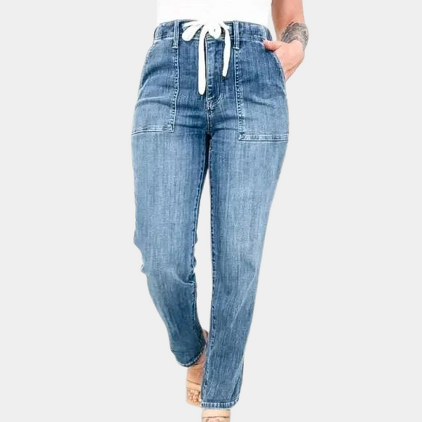 Karoline – Stilvolle Hose mit hoher Taille & Kordelzug für Damen