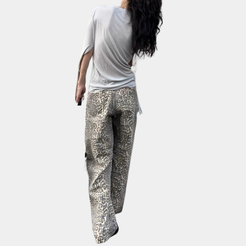 Malena – Damen-Jeans mit Leopardenmuster