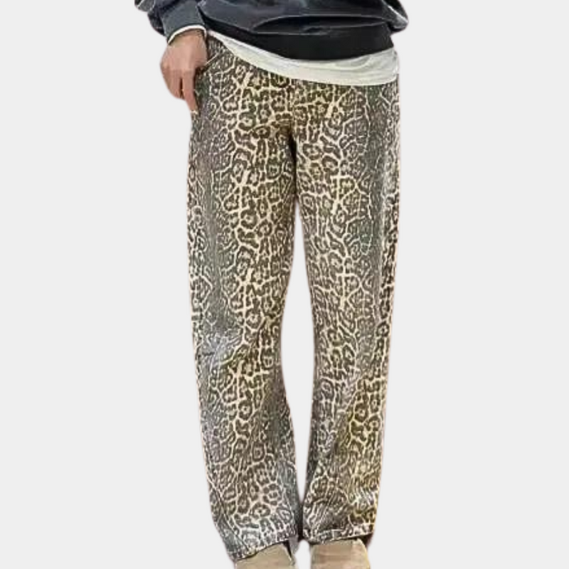 Malena – Damen-Jeans mit Leopardenmuster
