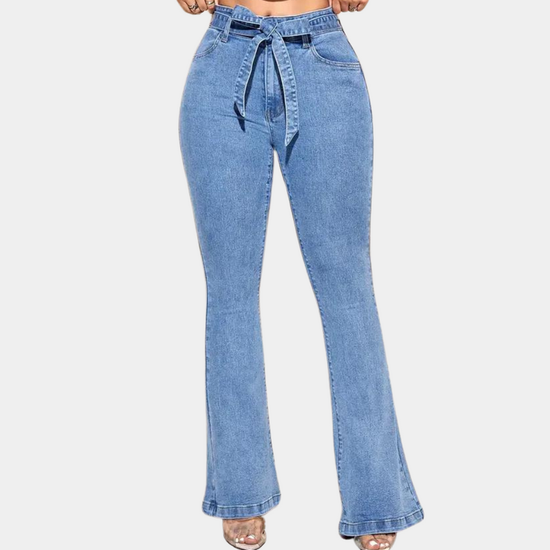 Gerda - Damenjeans mit hoher Taille, Stretch und weiten Beinen