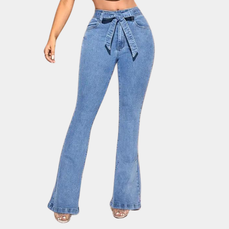 Gerda - Damenjeans mit hoher Taille, Stretch und weiten Beinen