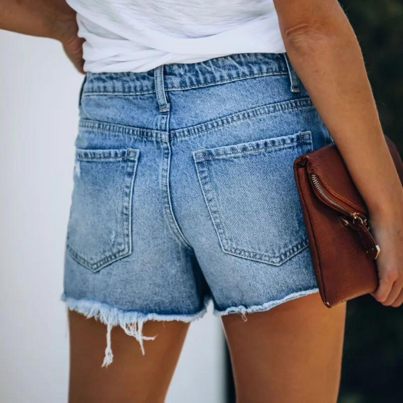 Hildegard – Modische asymmetrische Denim-Shorts für Damen
