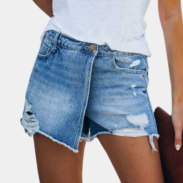 Hildegard – Modische asymmetrische Denim-Shorts für Damen