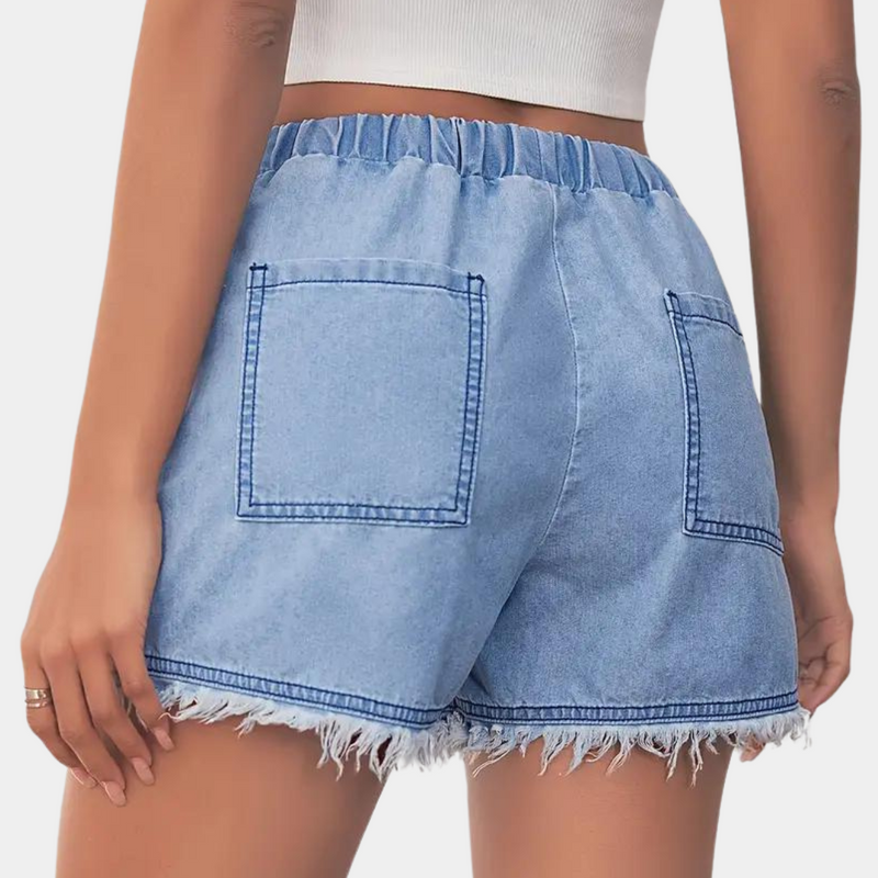 Rosalba – Damen-Shorts mit gewelltem Saum und Kordelzug