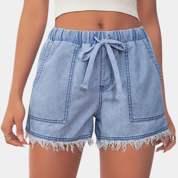 Rosalba – Damen-Shorts mit gewelltem Saum und Kordelzug