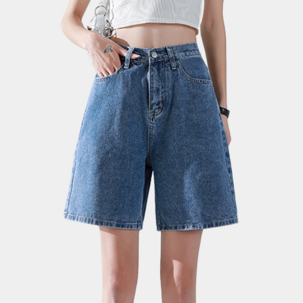 Liesel – Trendige gerade geschnittene Denim-Shorts für Damen