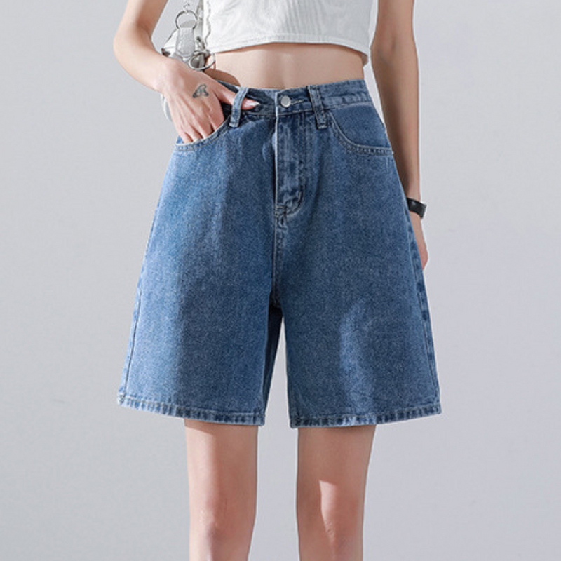 Liesel – Trendige gerade geschnittene Denim-Shorts für Damen