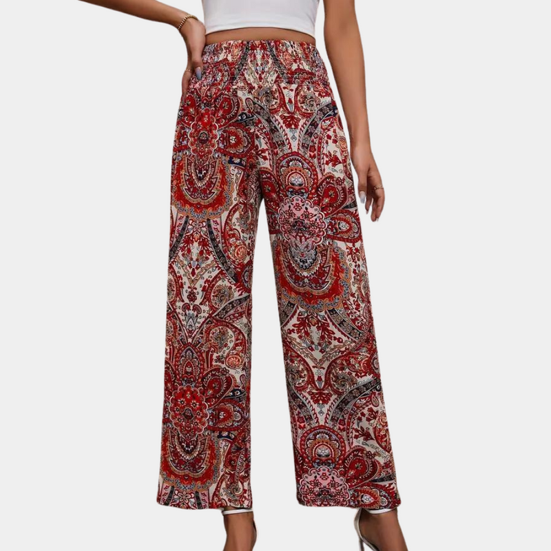 Reina – Boho Damenhose mit Weitem Schnitt und Schrägen Taschen