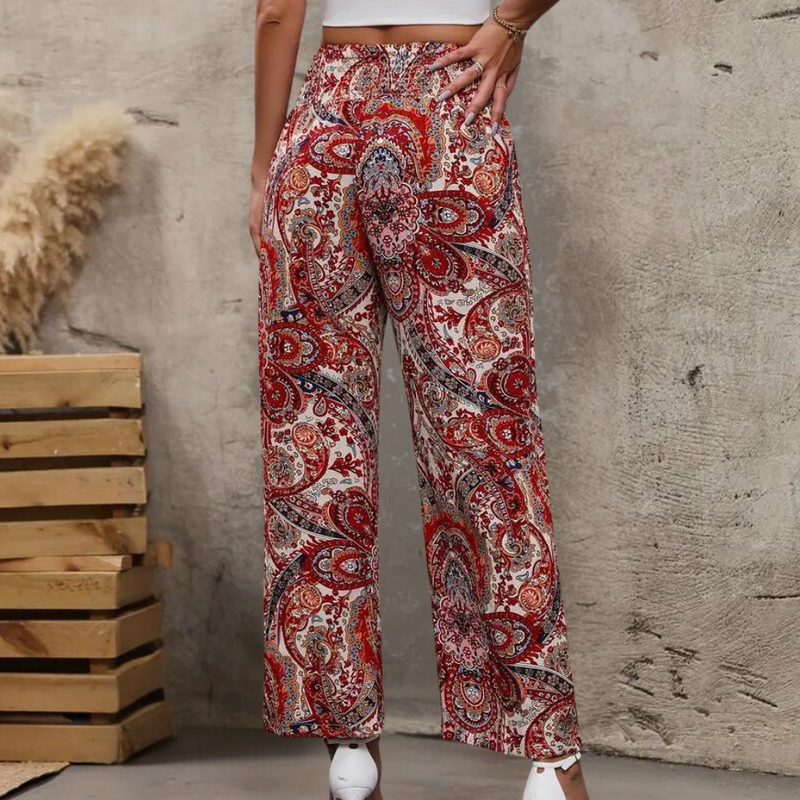 Reina – Boho Damenhose mit Weitem Schnitt und Schrägen Taschen