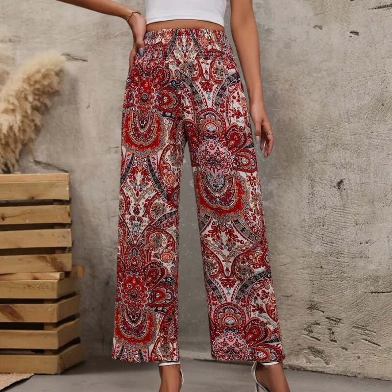Reina – Boho Damenhose mit Weitem Schnitt und Schrägen Taschen