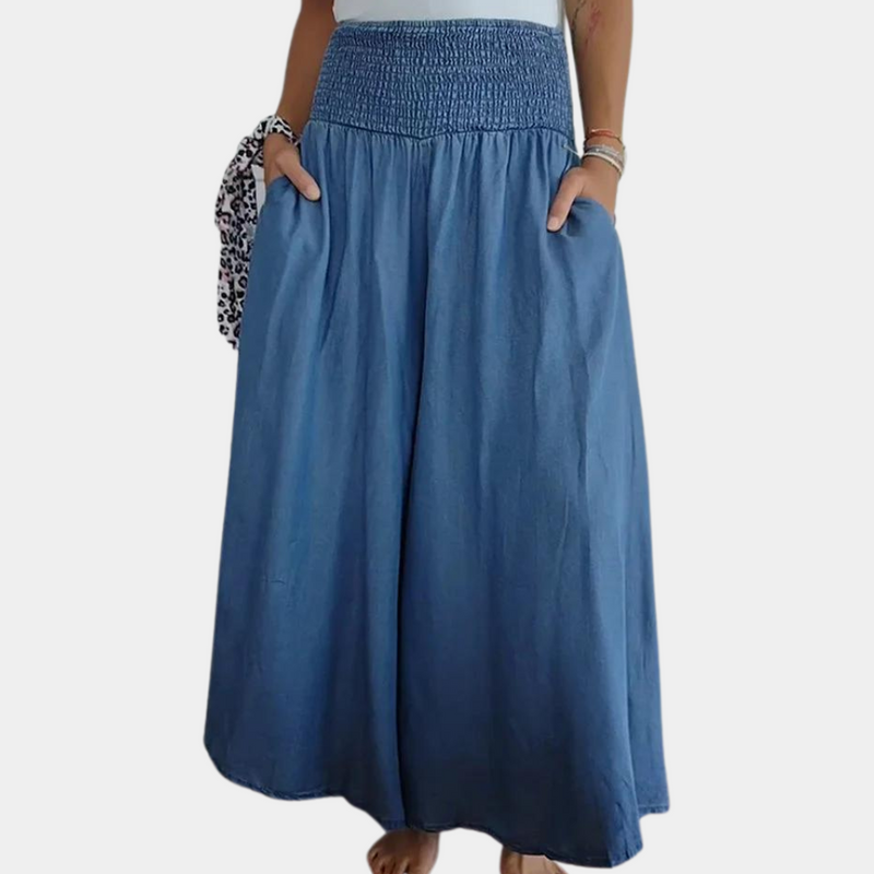 Perla Elegante - Elegante Damenhose mit Hoher Taille und Weitem Bein