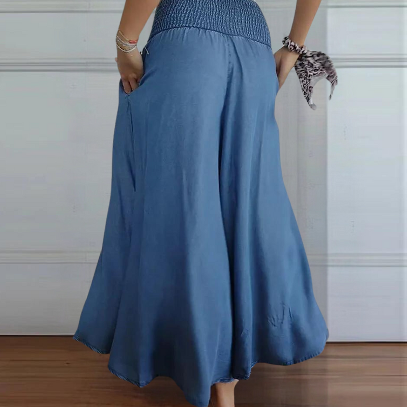 Perla Elegante - Elegante Damenhose mit Hoher Taille und Weitem Bein