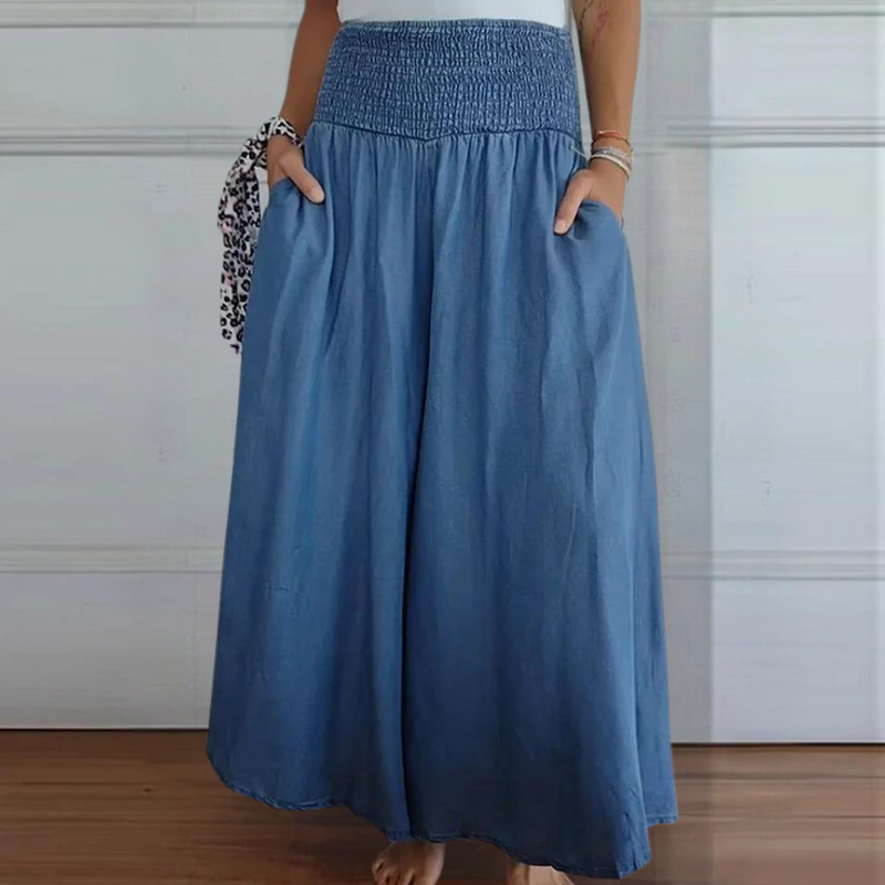 Perla Elegante - Elegante Damenhose mit Hoher Taille und Weitem Bein