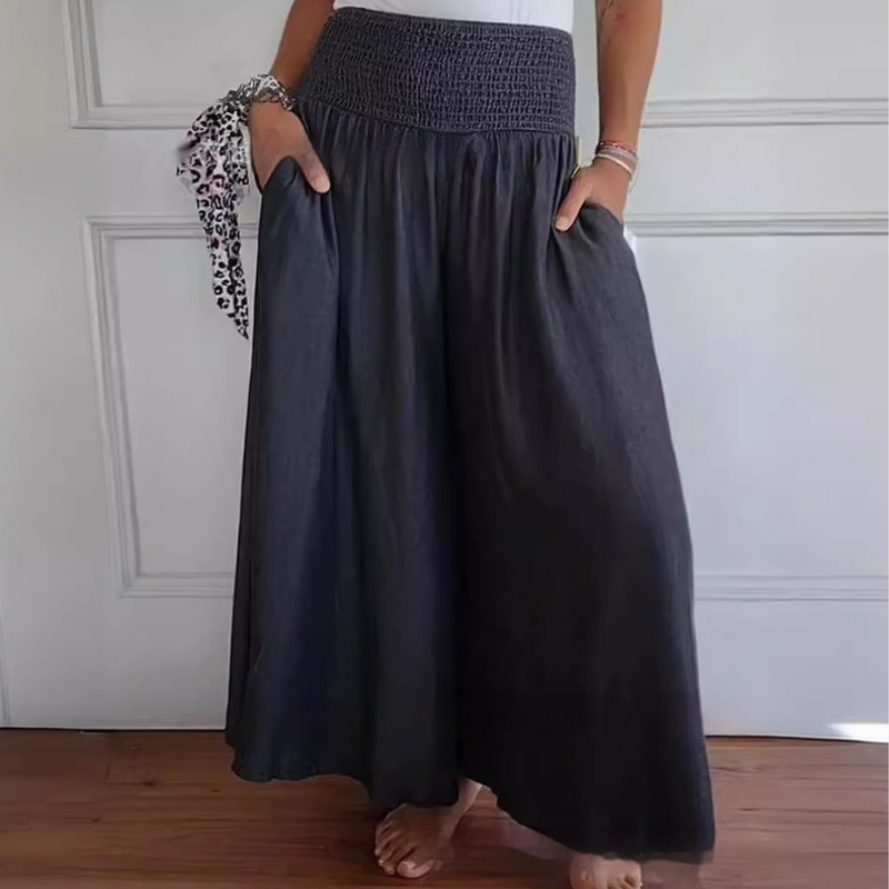 Perla Elegante - Elegante Damenhose mit Hoher Taille und Weitem Bein