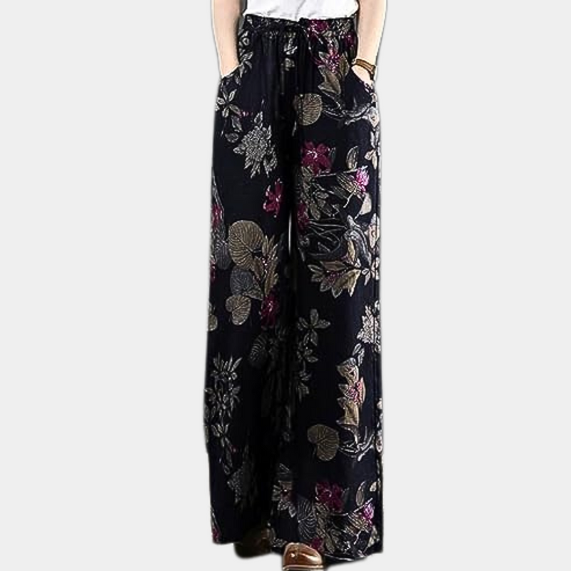 Kirsi – Elegante weite Hose mit Blumenmuster