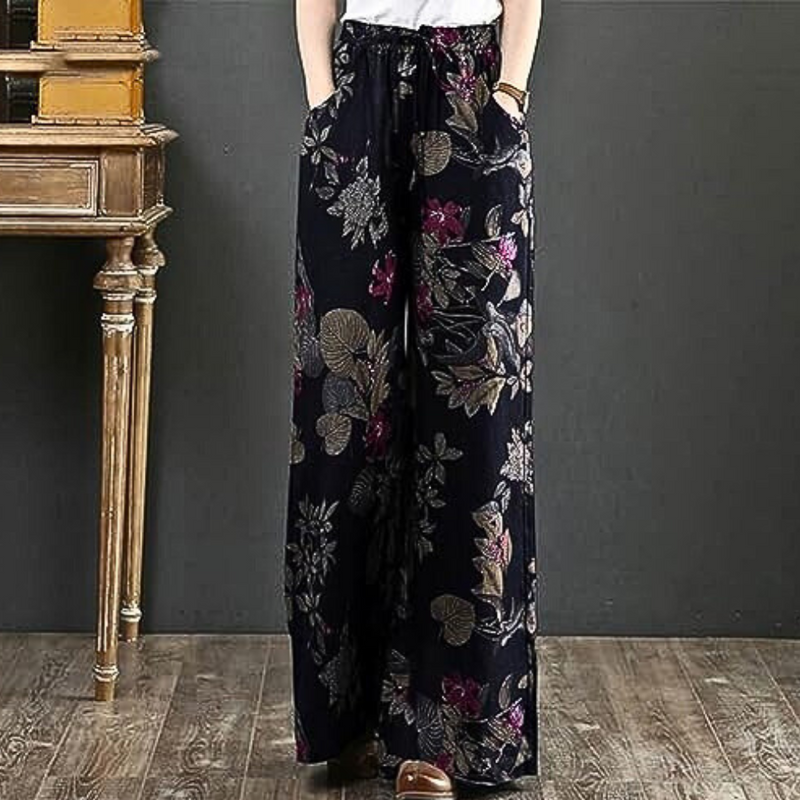 Kirsi – Elegante weite Hose mit Blumenmuster