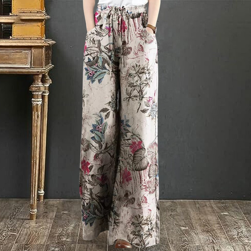 Kirsi – Elegante weite Hose mit Blumenmuster