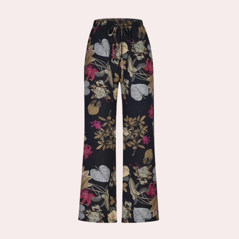 Kirsi – Elegante weite Hose mit Blumenmuster