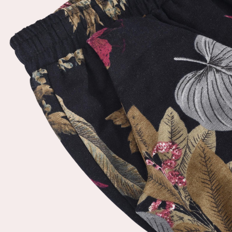 Kirsi – Elegante weite Hose mit Blumenmuster