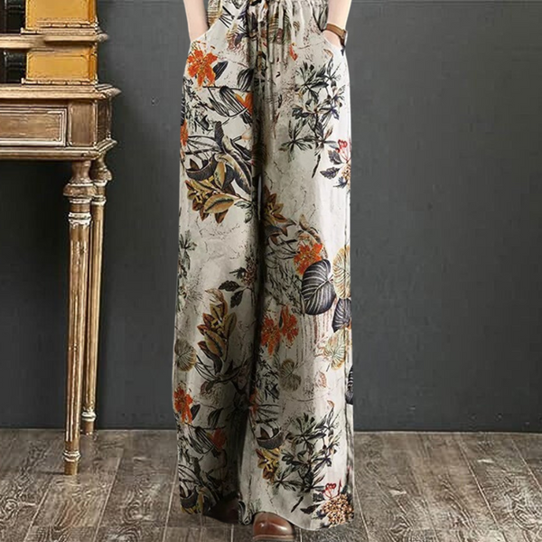 Kirsi – Elegante weite Hose mit Blumenmuster