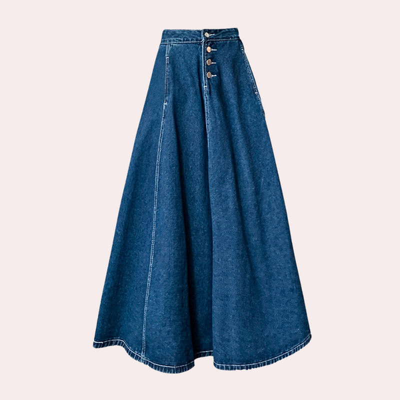 Polyxena – Zeitloser langer Denim-Rock für Damen