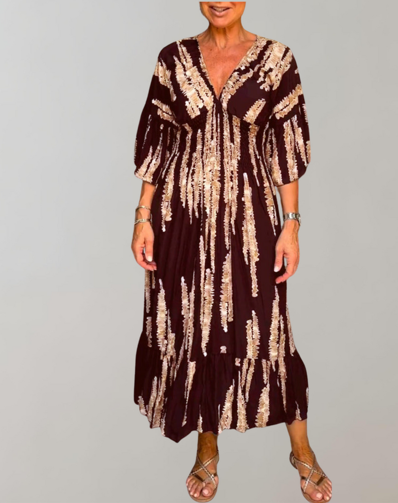 Elegantes Maxikleid mit V-Ausschnitt für besondere Anlässe
