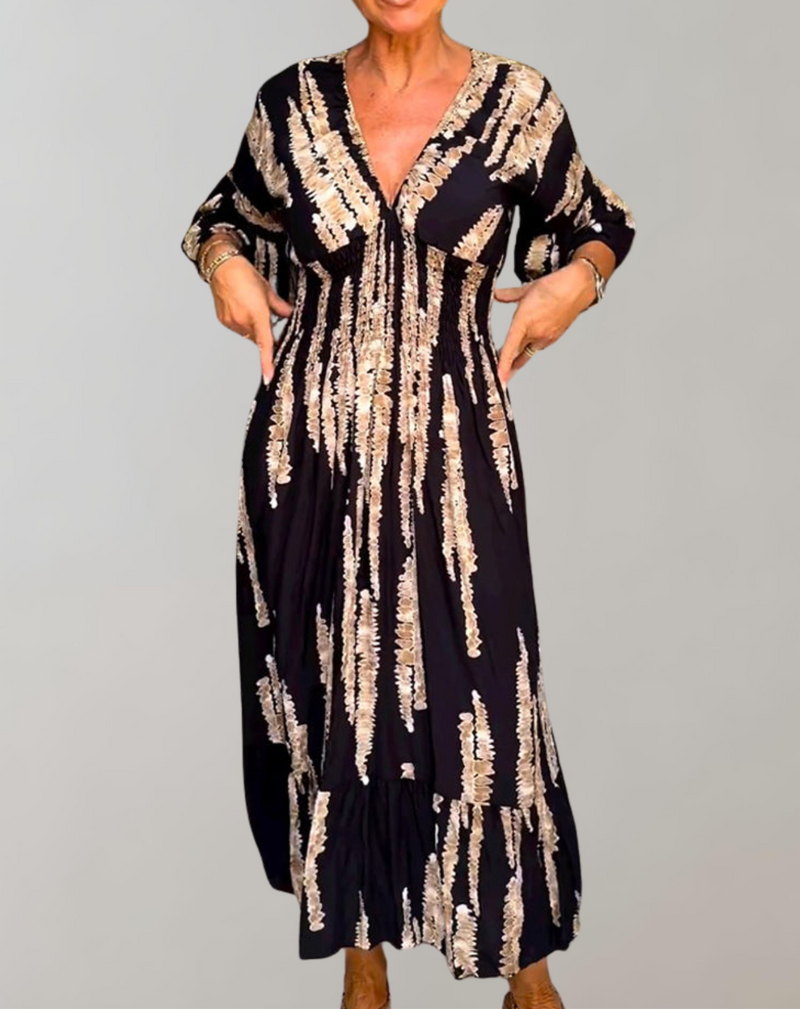 Elegantes Maxikleid mit V-Ausschnitt für besondere Anlässe