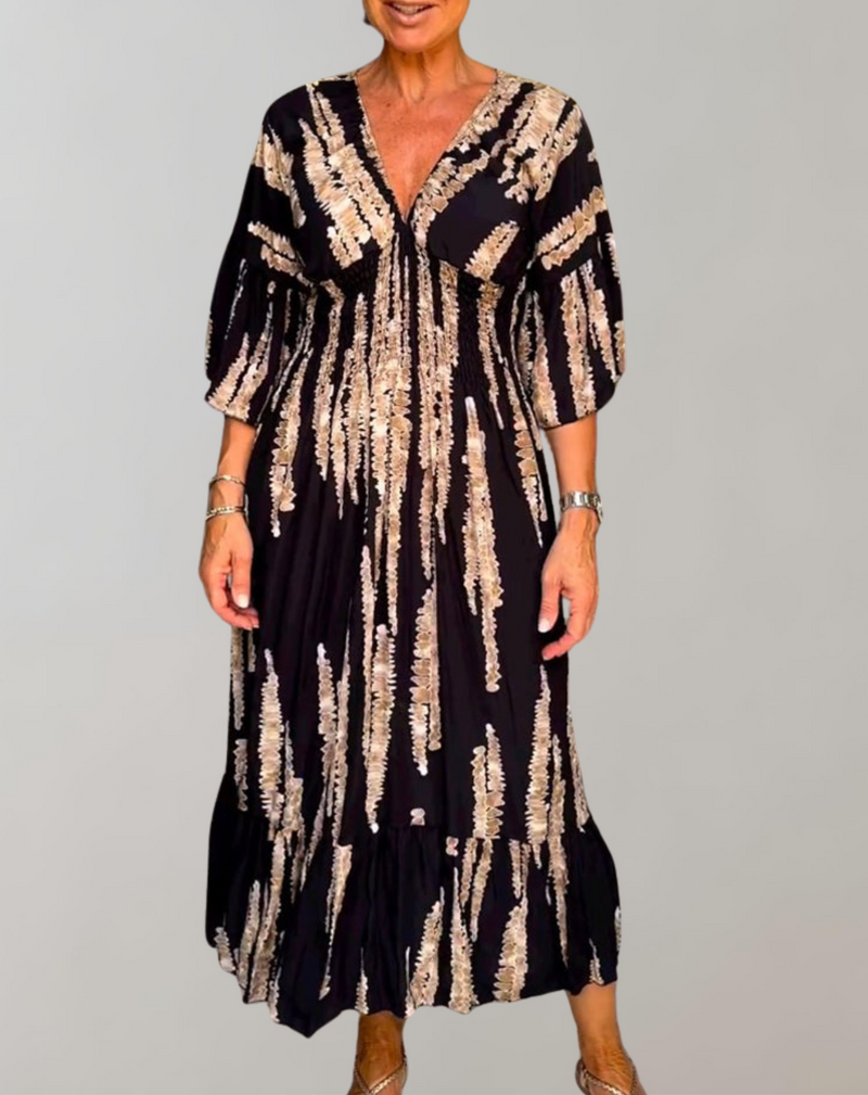 Elegantes Maxikleid mit V-Ausschnitt für besondere Anlässe