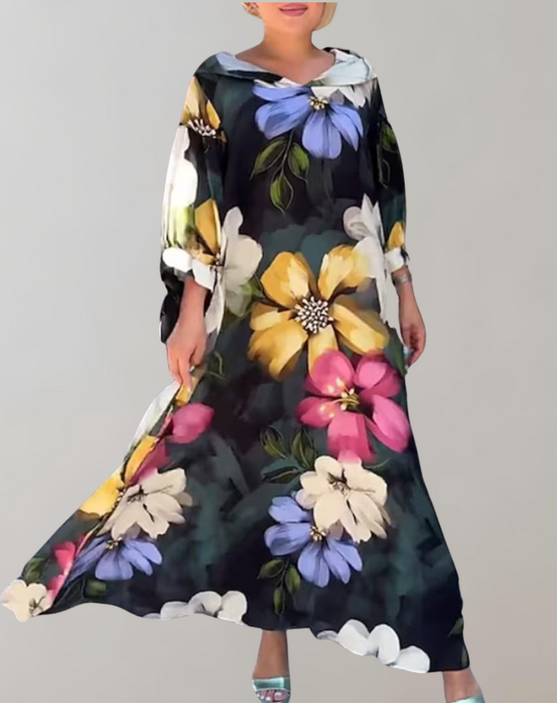 Lieselotte – Elegantes Maxikleid mit Blumenmuster für Damen