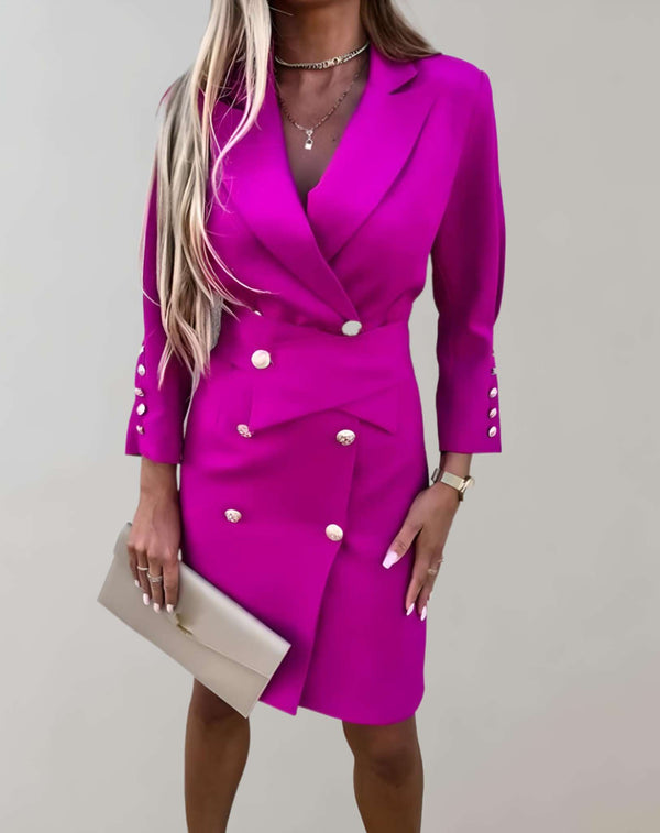Elegantes Emma -Minikleid mit Knöpfen für jeden Anlass