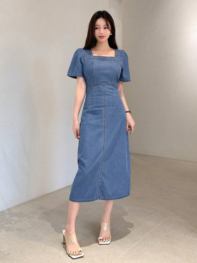 Bequemes Damen-Denimkleid mit Taillenbetonung für dich