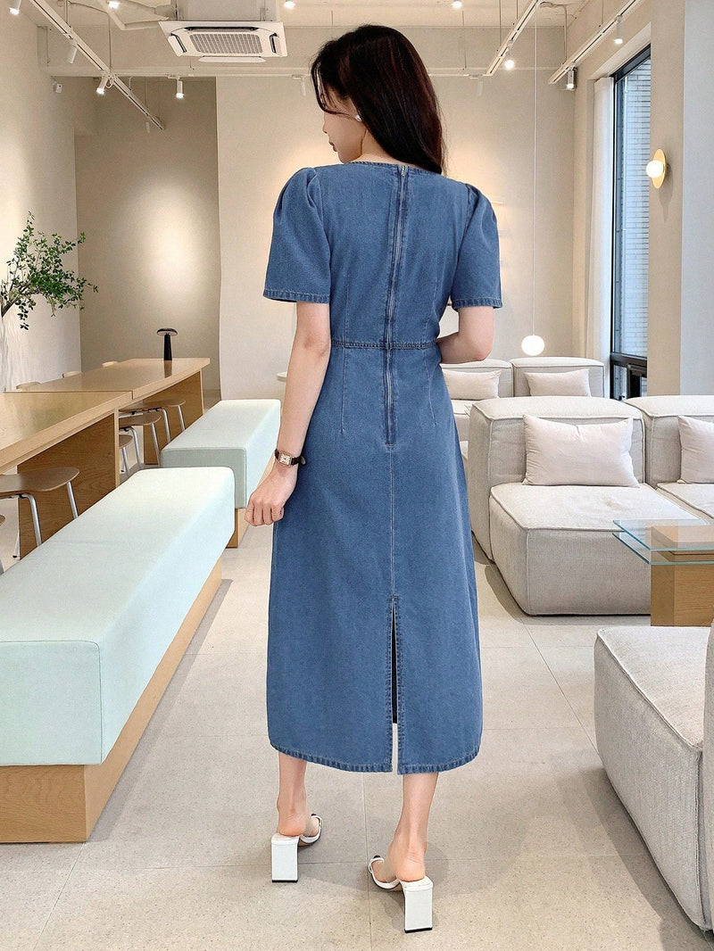 Bequemes Damen-Denimkleid mit Taillenbetonung für dich