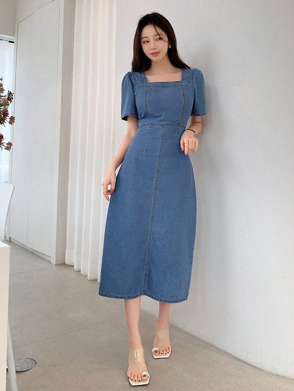 Bequemes Damen-Denimkleid mit Taillenbetonung für dich