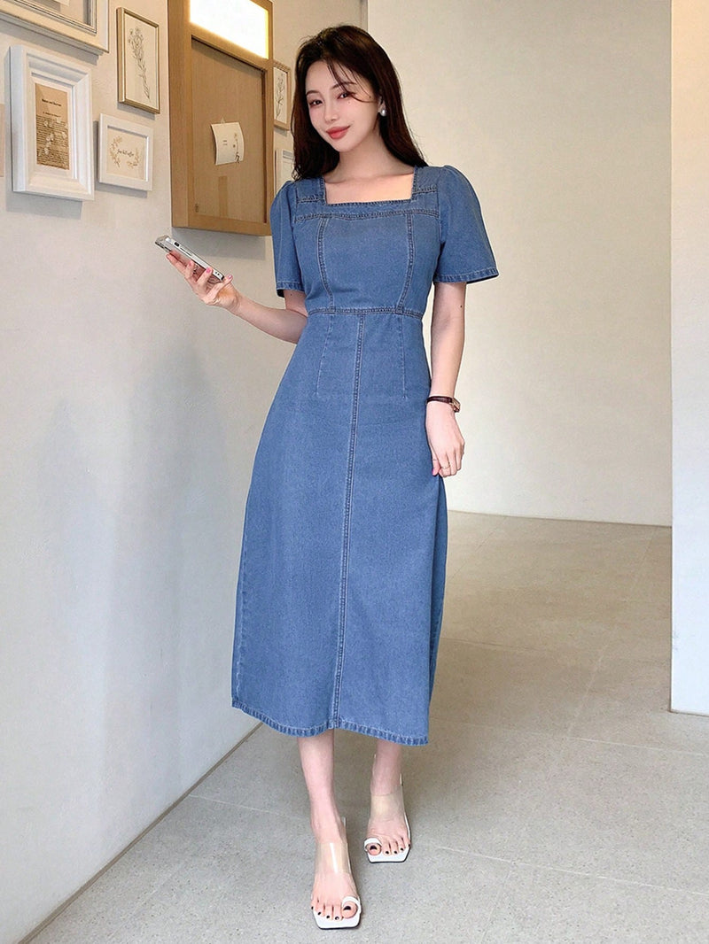Bequemes Damen-Denimkleid mit Taillenbetonung für dich