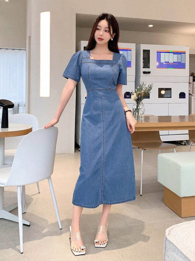 Bequemes Damen-Denimkleid mit Taillenbetonung für dich