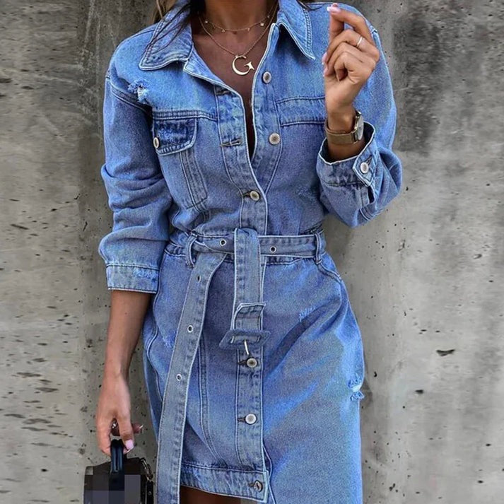 Bequemes Denim Kleid für dich im Sommer Stil