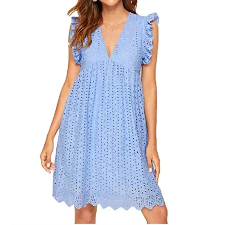 Elegantes Kleid mit V-Ausschnitt und Ärmeln für dich
