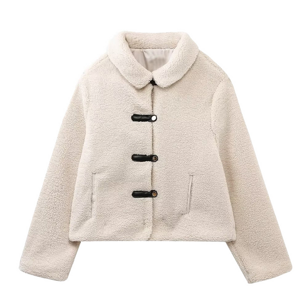 ZARA | Trendige und warme Winter-Teddyjacke für Damen in Beige