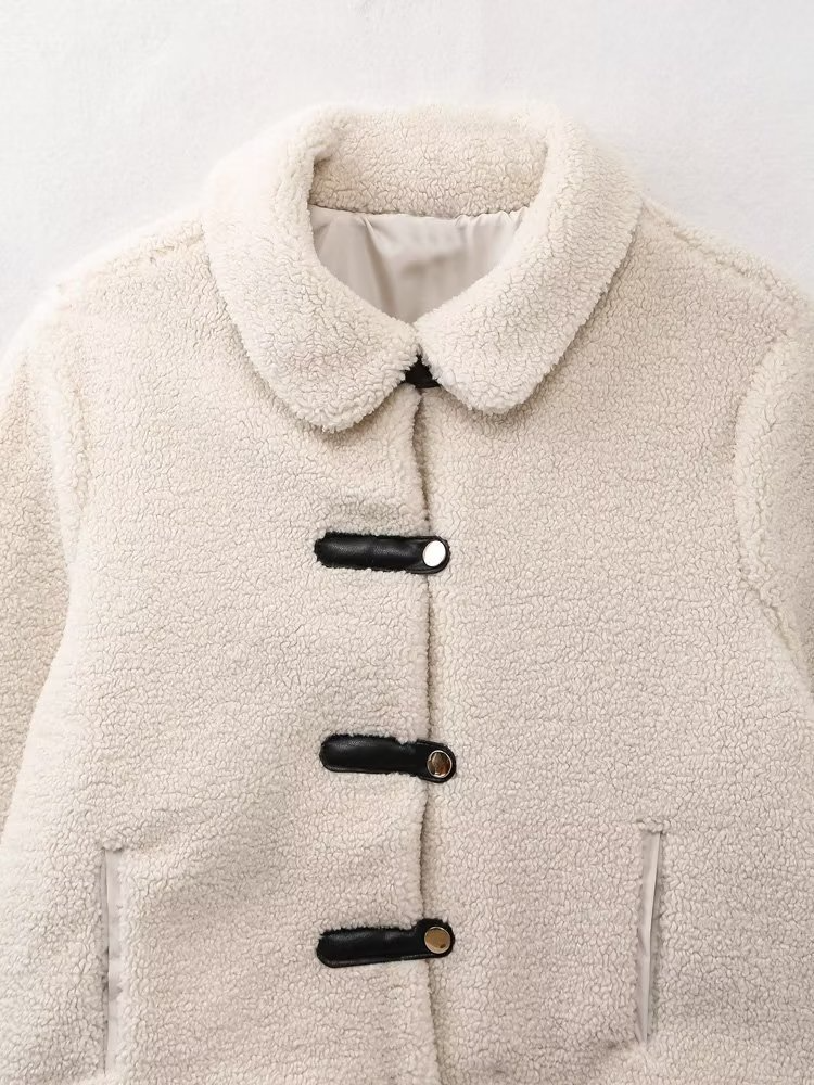 ZARA | Trendige und warme Winter-Teddyjacke für Damen in Beige