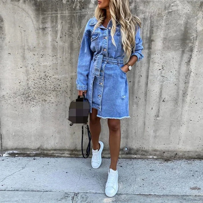 Bequemes Denim Kleid für dich im Sommer Stil