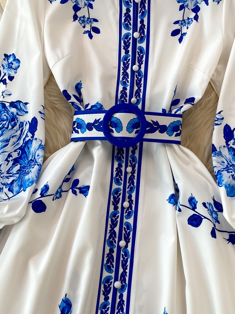 Elegantes Marlies Vintage Maxikleid mit Blumendruck