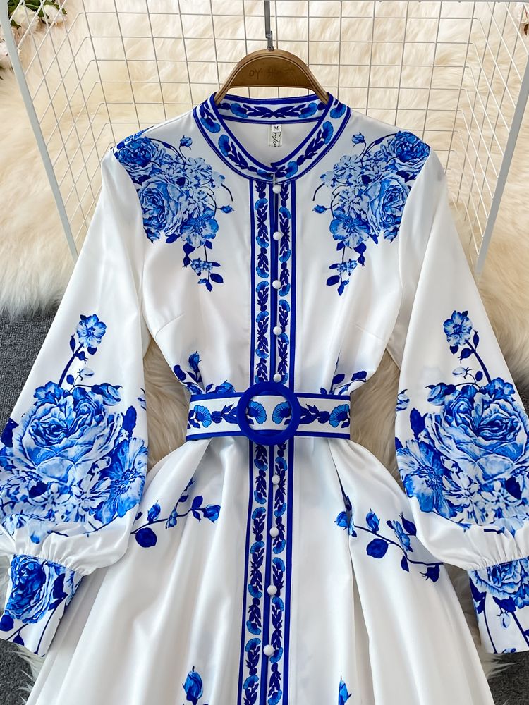 Elegantes Marlies Vintage Maxikleid mit Blumendruck