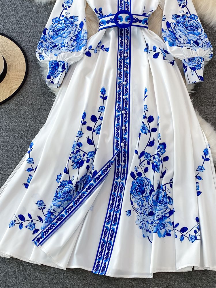 Elegantes Marlies Vintage Maxikleid mit Blumendruck