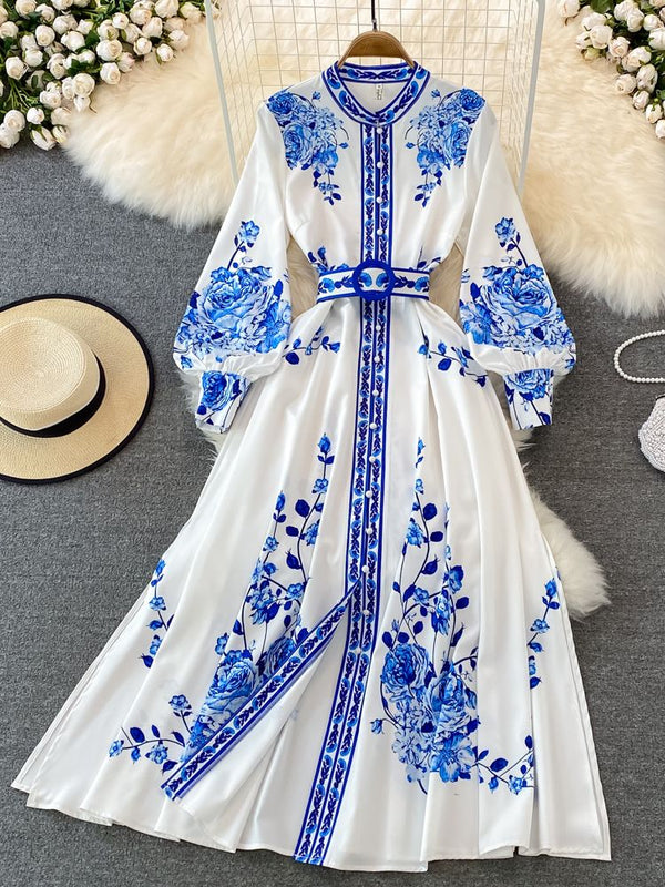 Elegantes Marlies Vintage Maxikleid mit Blumendruck